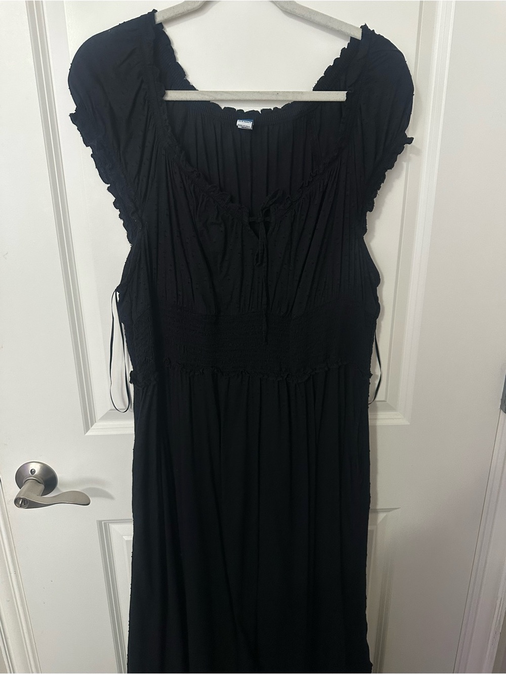 Old navy black eyelet Maxi Dress with Smocked Waist